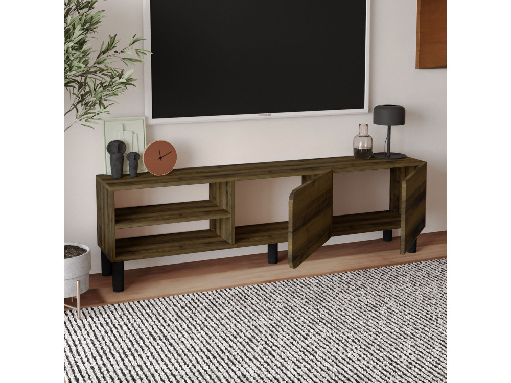 Porta TV in legno "River" - 150 x 31,4 x 48,2 cm - Noce antico