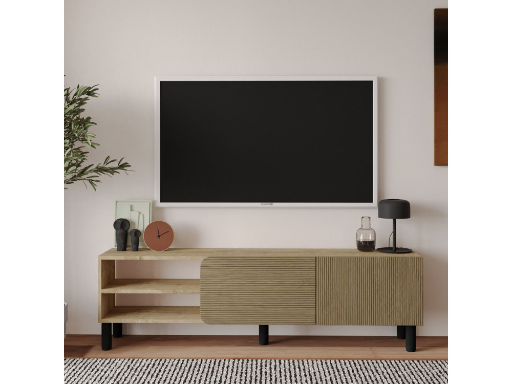 Porta TV in legno "River" - 150 x 31 x 48 cm - Beige
