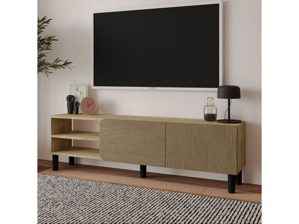 Porta TV in legno "River" - 150 x 31 x 48 cm - Beige
