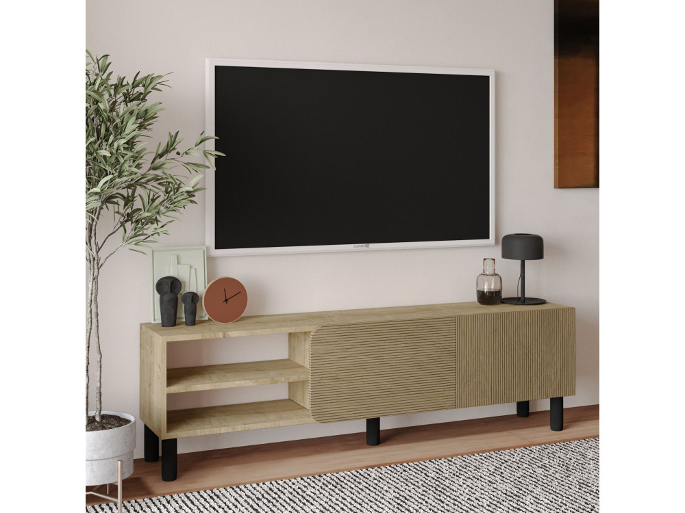 Porta TV in legno "River" - 150 x 31 x 48 cm - Beige