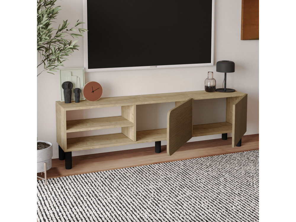 Porta TV in legno "River" - 150 x 31 x 48 cm - Beige