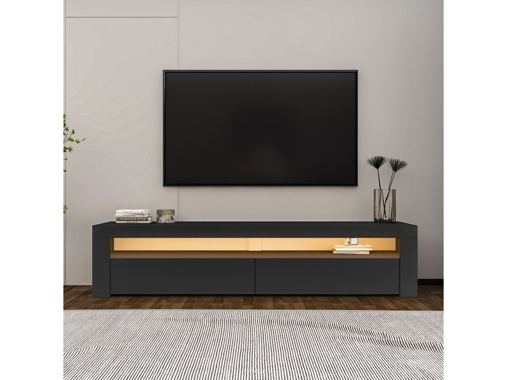 Porta TV in legno "Bati" - 150 x 36 x 46 cm - Grigio antracite