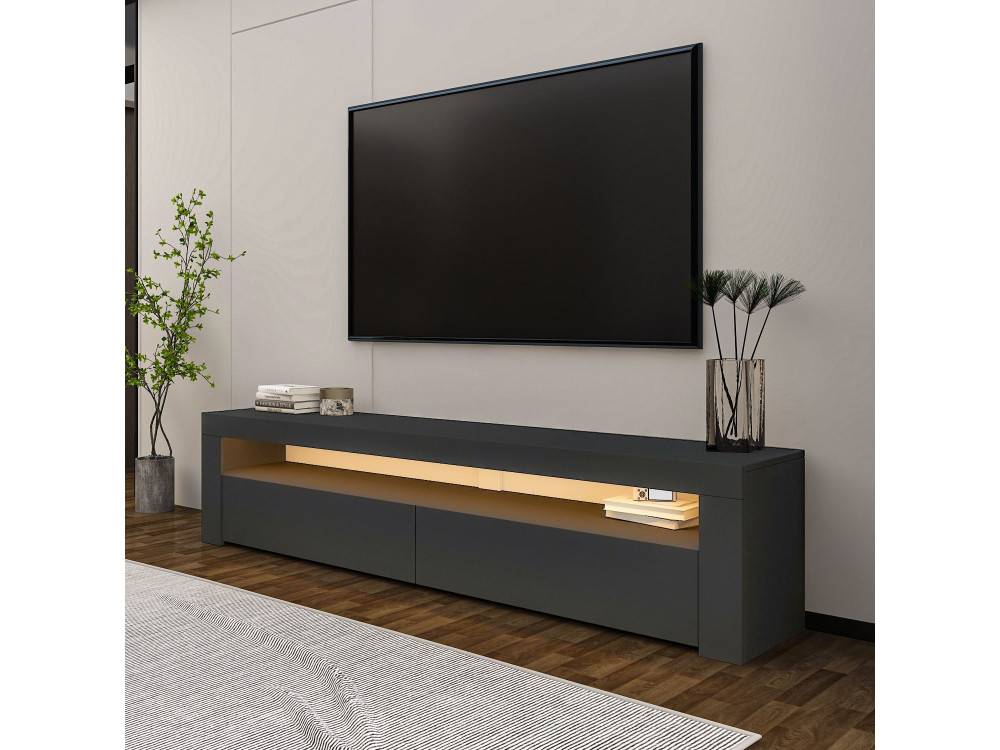 Porta TV in legno "Bati" - 150 x 36 x 46 cm - Grigio antracite