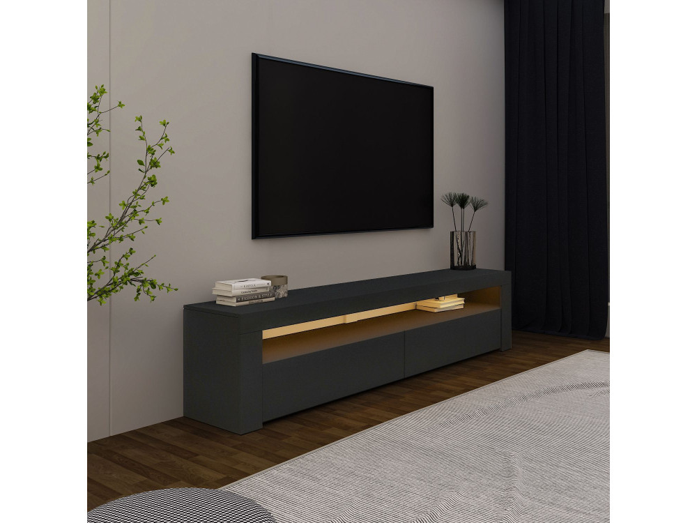 Porta TV in legno "Bati" - 150 x 36 x 46 cm - Grigio antracite
