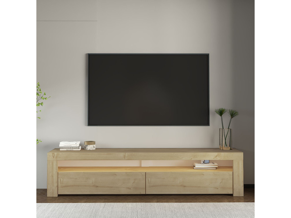 Porta TV in legno "Bati" - 150 x 36 x 46 cm - Beige