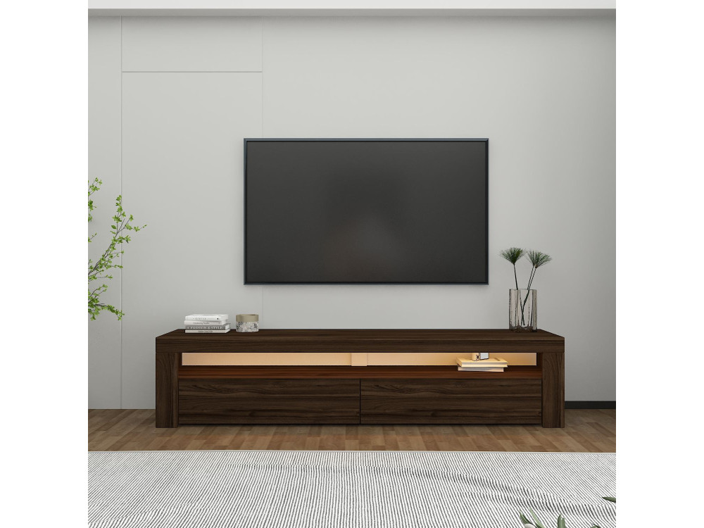 Porta TV in legno "Bati" - 150 x 36 x 46 cm - Marrone