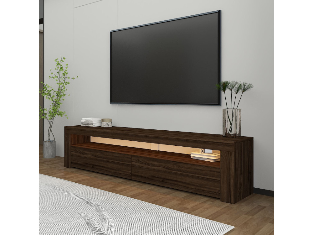 Porta TV in legno "Bati" - 150 x 36 x 46 cm - Marrone