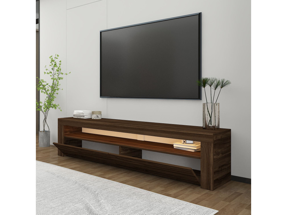 Porta TV in legno "Bati" - 150 x 36 x 46 cm - Marrone