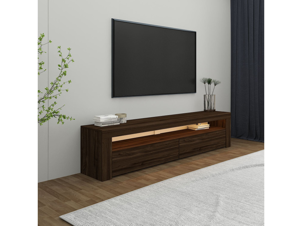 Porta TV in legno "Bati" - 150 x 36 x 46 cm - Marrone