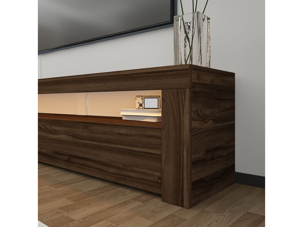 Porta TV in legno "Bati" - 150 x 36 x 46 cm - Marrone