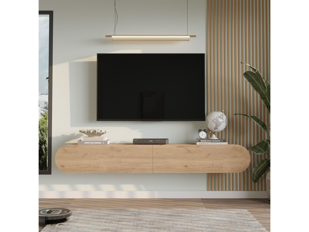 Porta TV in legno "LUM1" - 180 x 31 x 29 cm - Beige