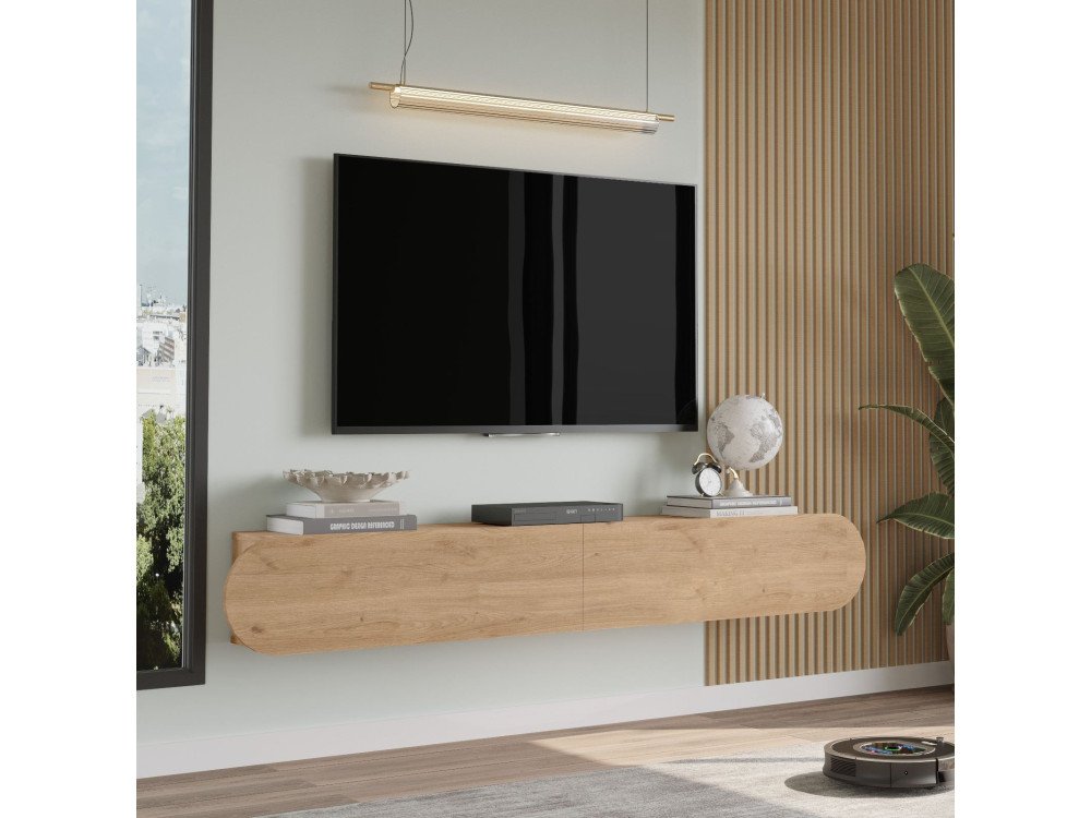Porta TV in legno "LUM1" - 180 x 31 x 29 cm - Beige