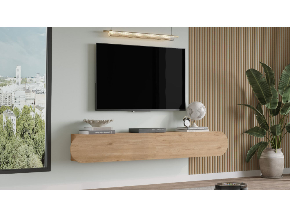 Porta TV in legno "LUM1" - 180 x 31 x 29 cm - Beige
