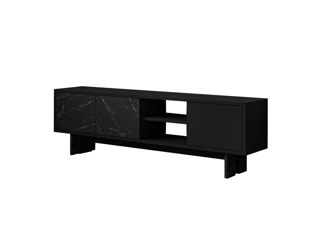 Porta TV in legno "Ravello" - 150 x 30 x 45 cm - Nero
