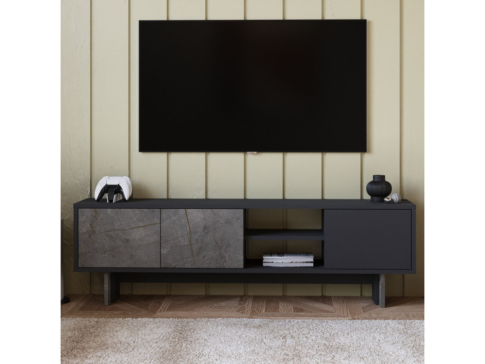 Mobile TV in legno "Ravello" - 150 x 30 x 45 cm - Grigio antracite