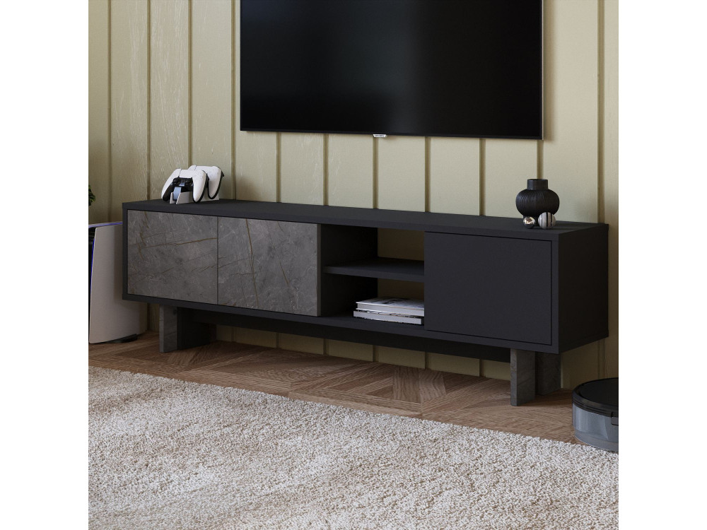 Mobile TV in legno "Ravello" - 150 x 30 x 45 cm - Grigio antracite