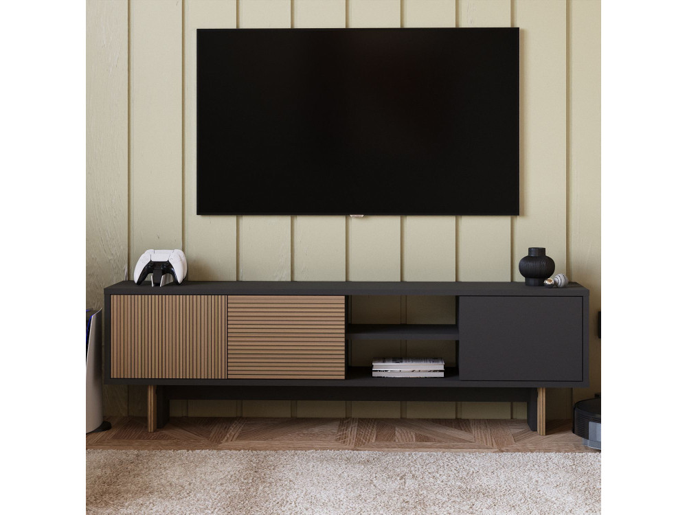 Porta TV in legno "Ravello" - 150 x 30 x 45 cm - Marrone