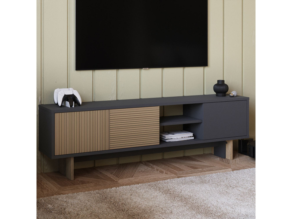 Porta TV in legno "Ravello" - 150 x 30 x 45 cm - Marrone