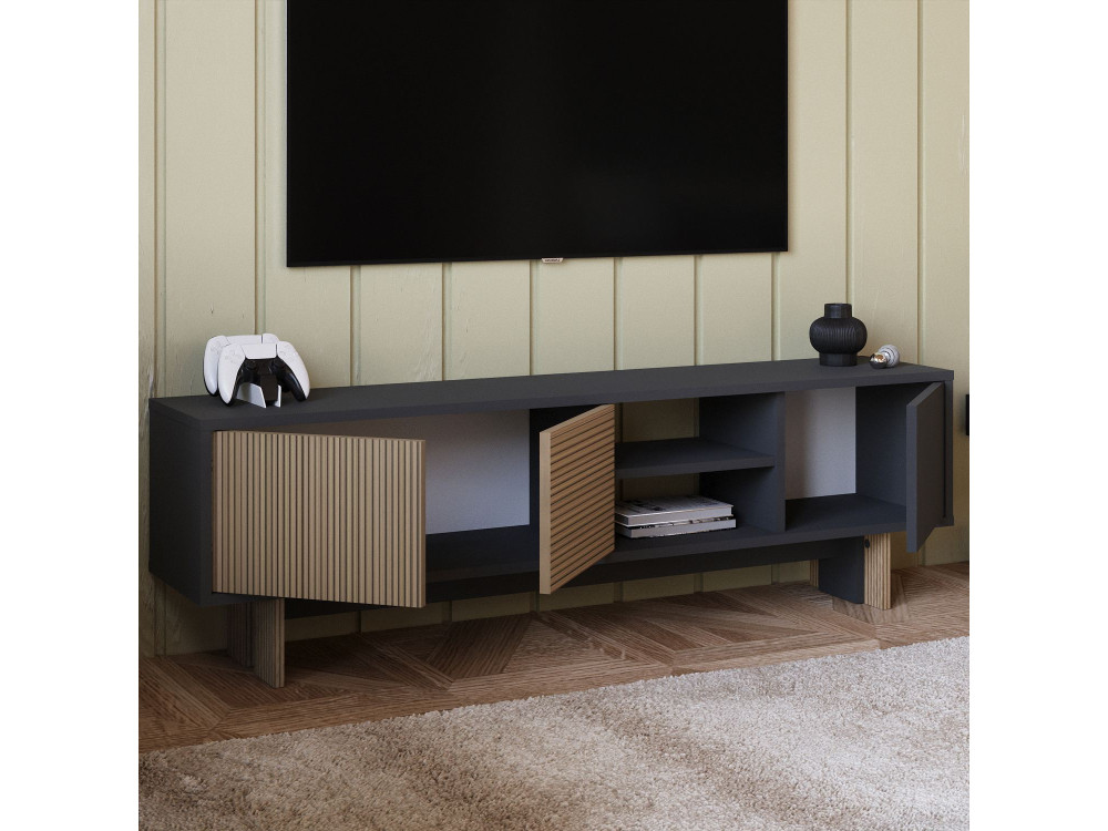 Porta TV in legno "Ravello" - 150 x 30 x 45 cm - Marrone