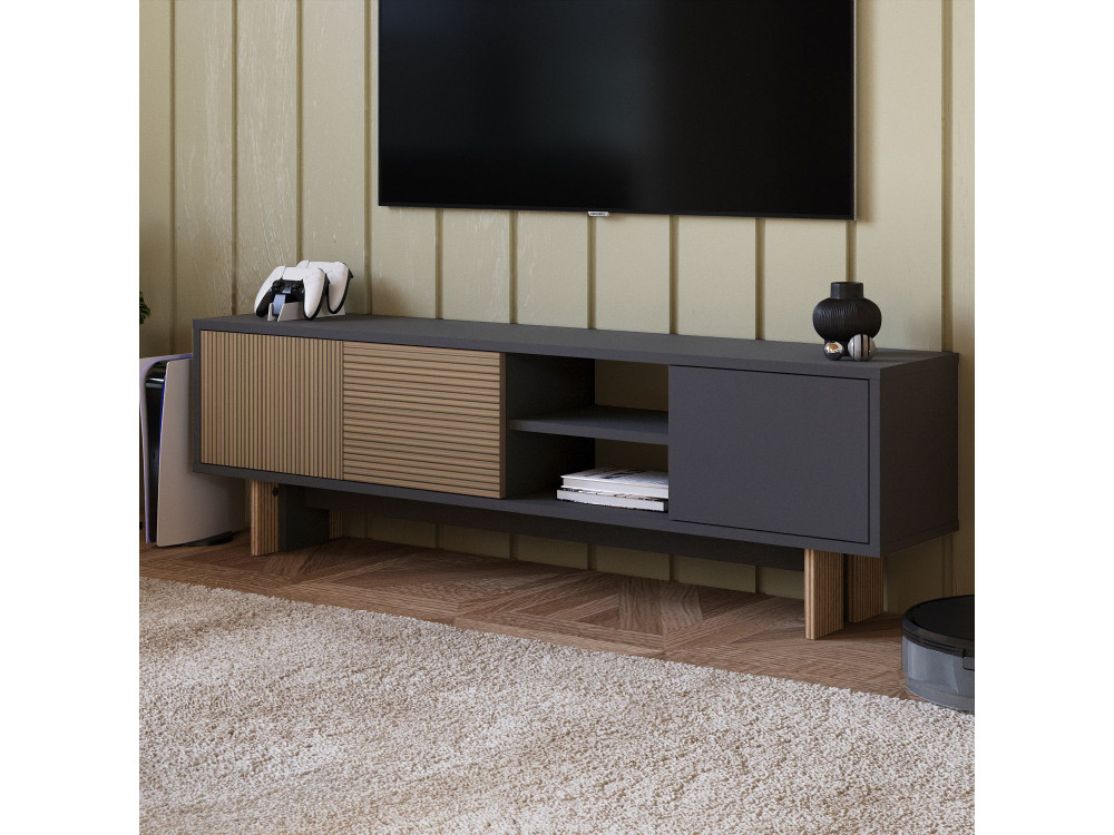 Porta TV in legno "Ravello" - 150 x 30 x 45 cm - Marrone