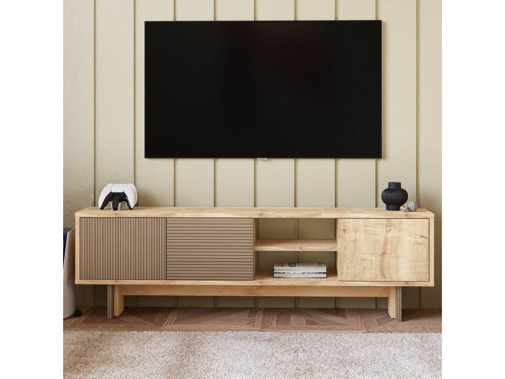 Porta TV in legno "Ravello" - 150 x 30 x 45 cm - Beige