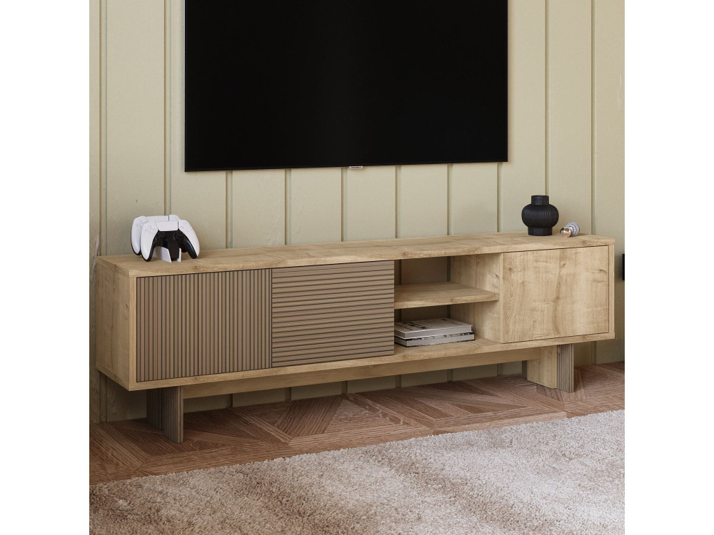 Porta TV in legno "Ravello" - 150 x 30 x 45 cm - Beige