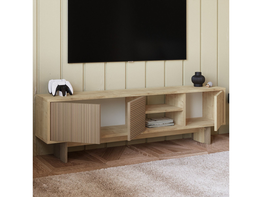 Porta TV in legno "Ravello" - 150 x 30 x 45 cm - Beige