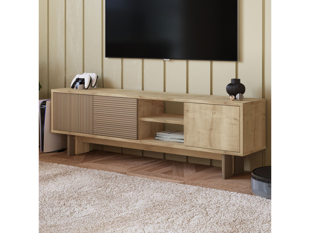 Porta TV in legno "Ravello" - 150 x 30 x 45 cm - Beige