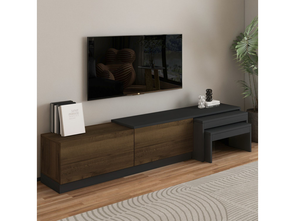Porta TV in legno "Nest" - 180 x 30 x 36 cm - Marrone