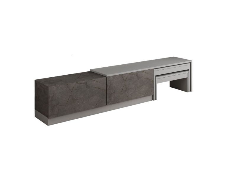 Porta TV in legno "Nest" - 180 x 30 x 36 cm - Grigio
