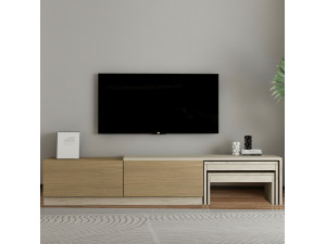 Porta TV in legno "Nest" - 180 x 30 x 36 cm - Beige