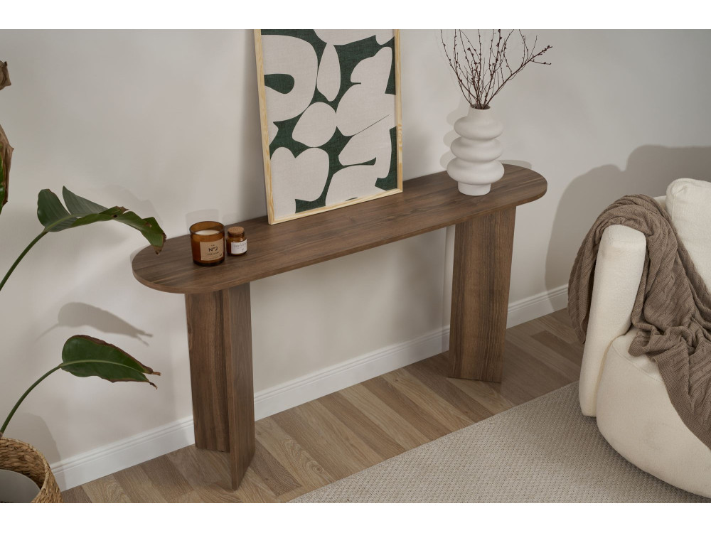 Consolle in legno "Sira" - 150 x 35 x 75 cm - Noce