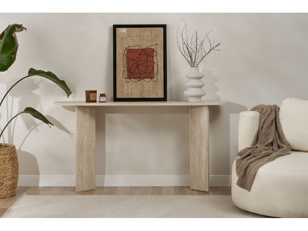 Consolle in legno "Sira" - 150 x 35 x 75 cm - Travertino