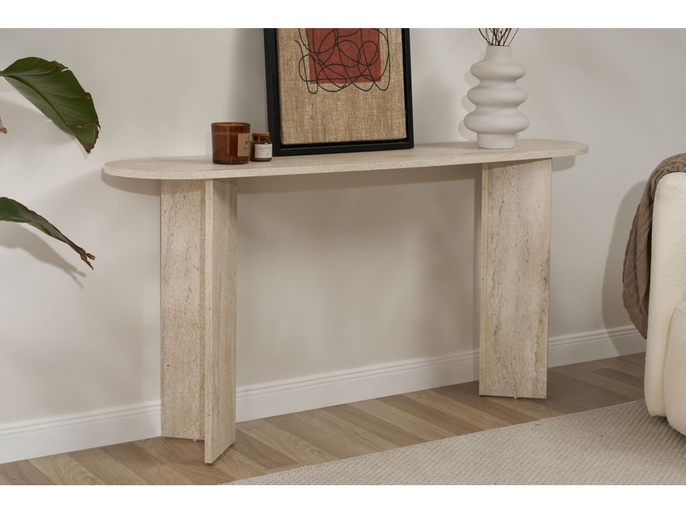 Consolle in legno "Sira" - 150 x 35 x 75 cm - Travertino