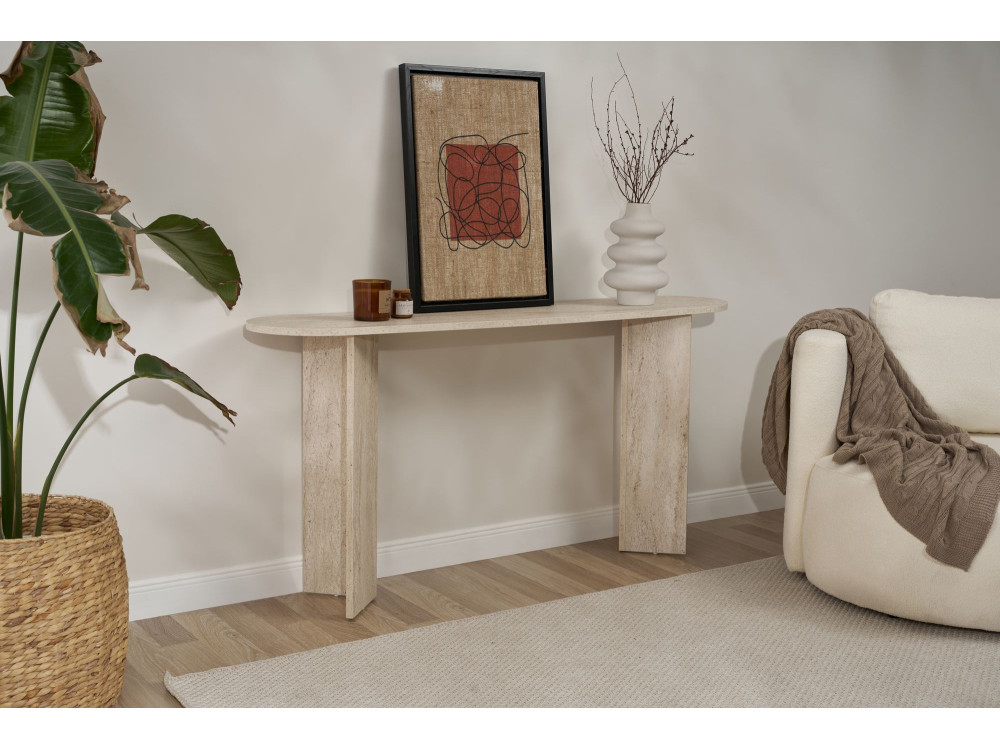 Consolle in legno "Sira" - 150 x 35 x 75 cm - Travertino