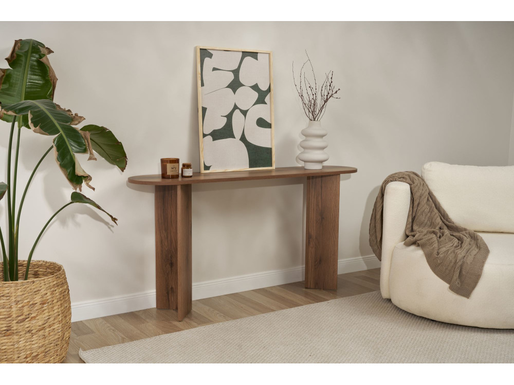 Consolle in legno "Sira" - 150 x 35 x 75 cm - Noce