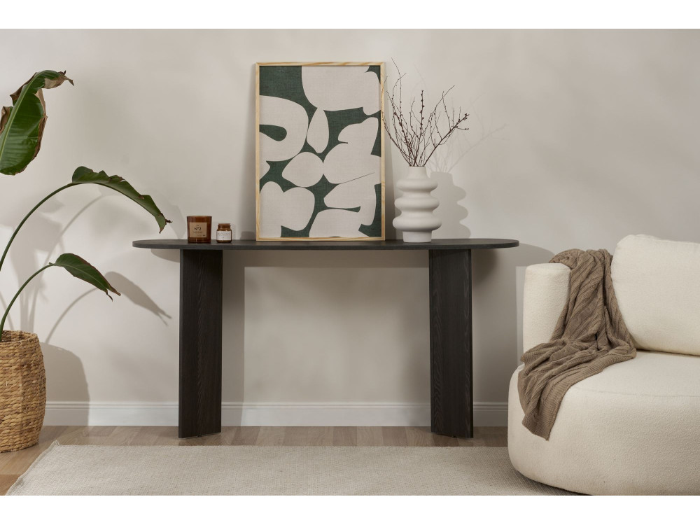 Consolle in legno "Sira" - 150 x 35 x 75 cm - Nero Chiaro
