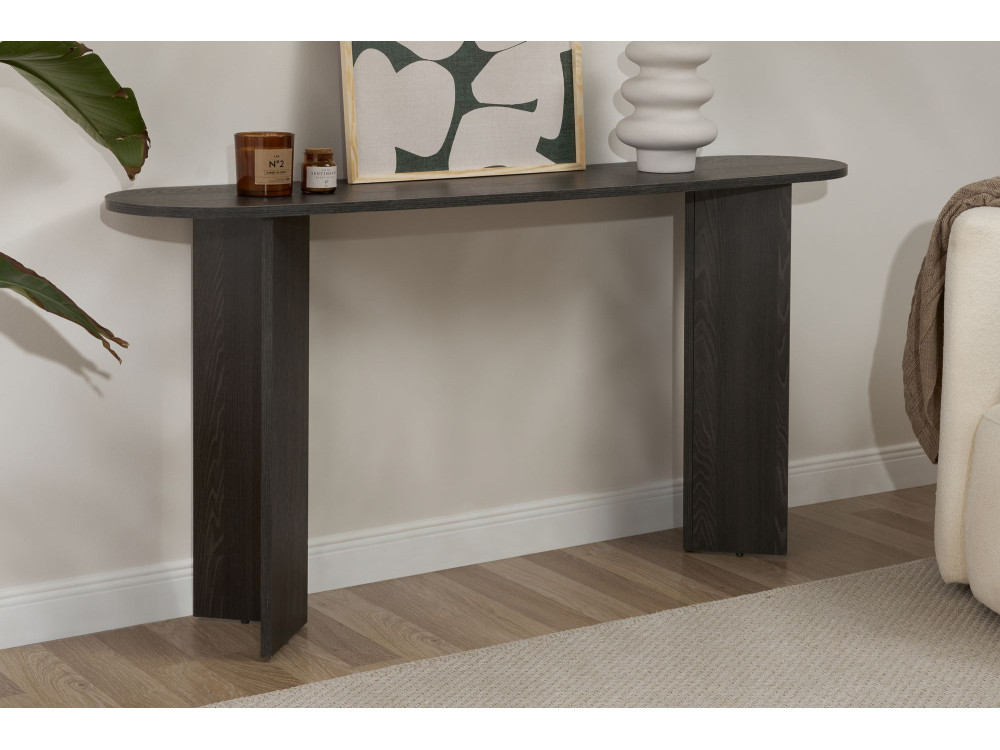 Consolle in legno "Sira" - 150 x 35 x 75 cm - Nero Chiaro