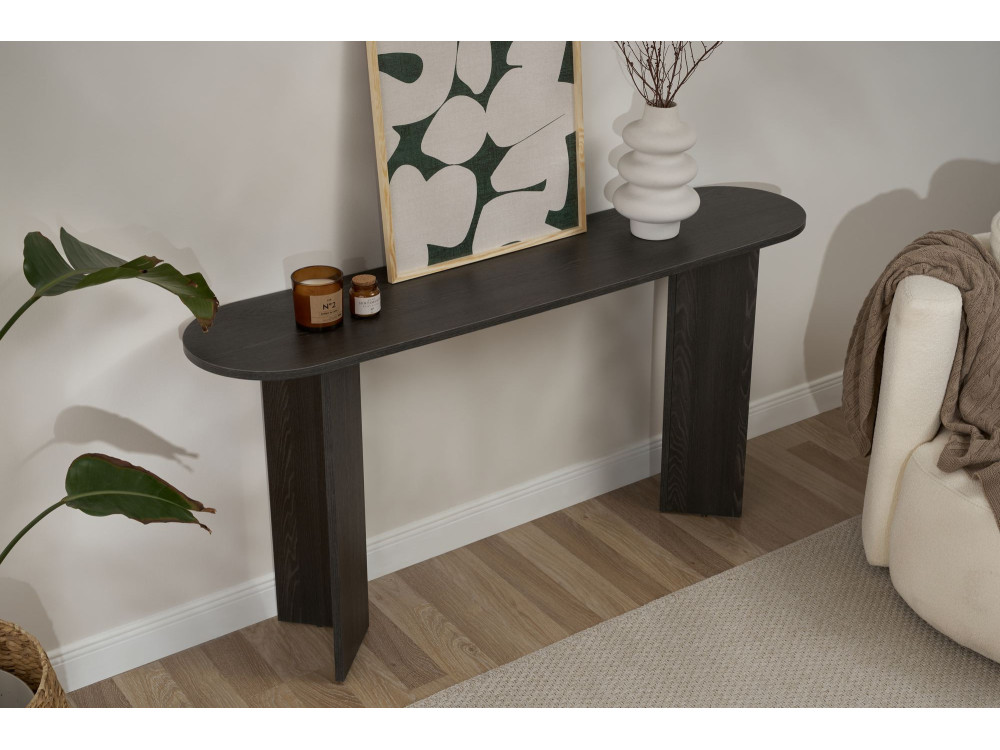 Consolle in legno "Sira" - 150 x 35 x 75 cm - Nero Chiaro