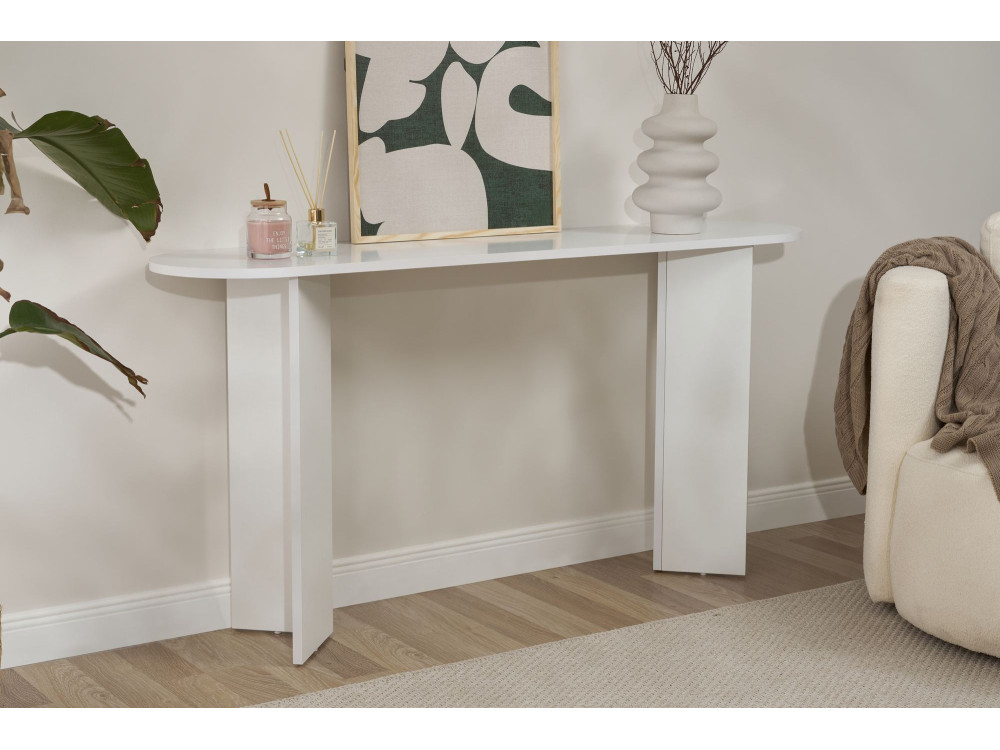 Consolle in legno "Sira" - 150 x 35 x 75 cm - Bianco