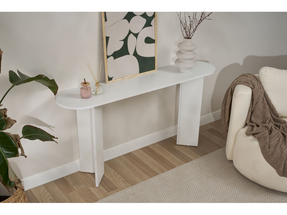 Consolle in legno "Sira" - 150 x 35 x 75 cm - Bianco