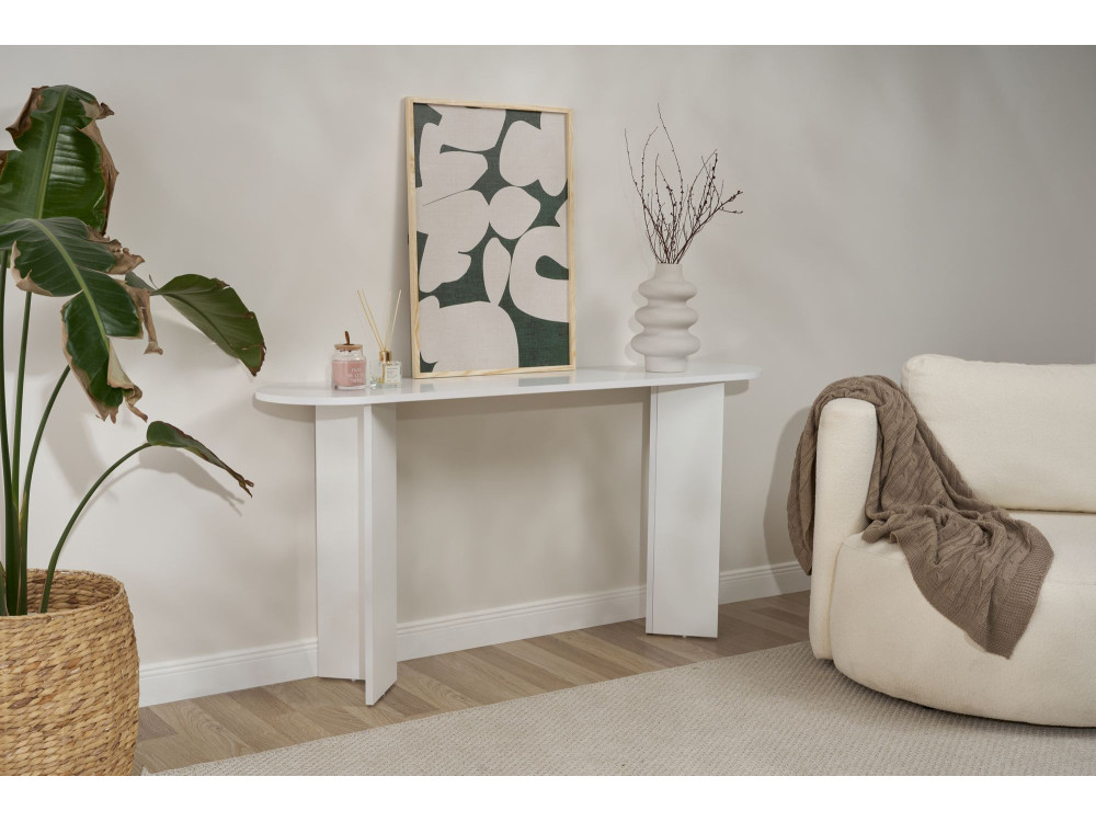 Consolle in legno "Sira" - 150 x 35 x 75 cm - Bianco