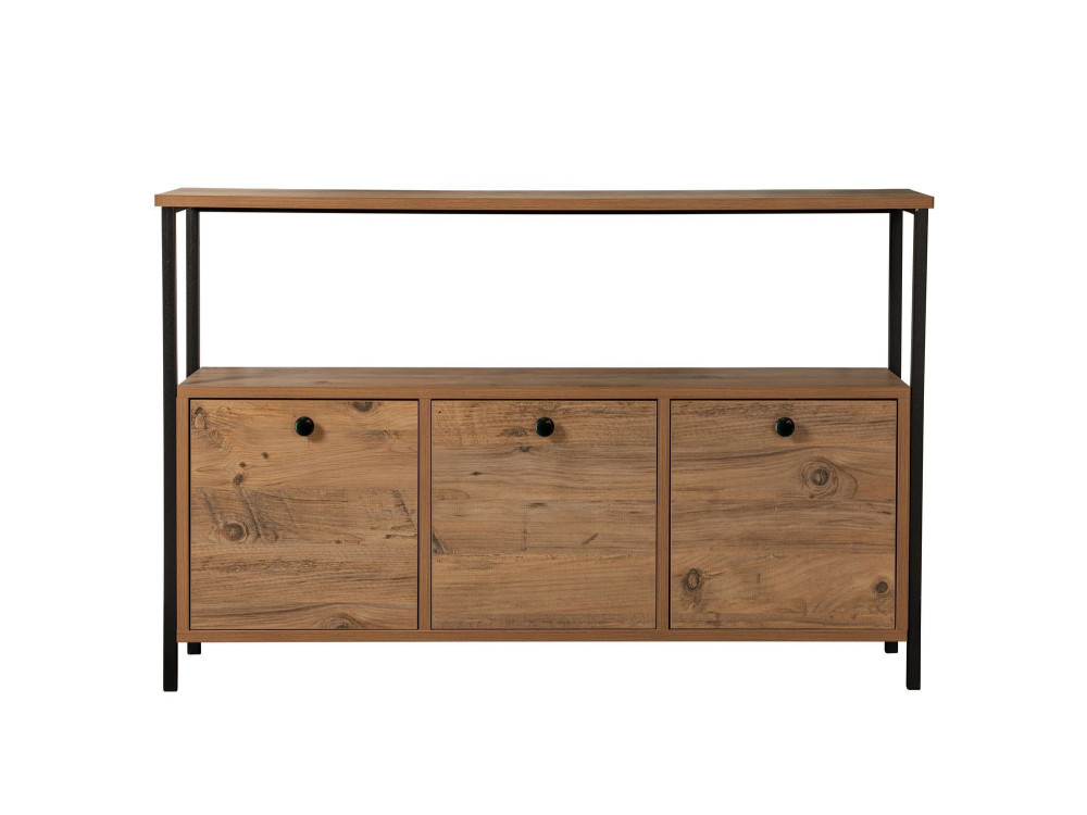 Consolle in legno "Solace" - 120 x 29 x 77 cm - Pino Atlantico Nero