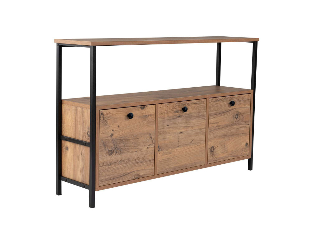 Consolle in legno "Solace" - 120 x 29 x 77 cm - Pino Atlantico Nero