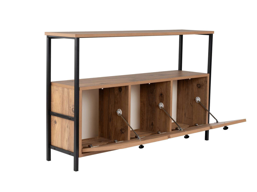 Consolle in legno "Solace" - 120 x 29 x 77 cm - Pino Atlantico Nero