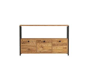 Credenza in legno "Nero" - 120 x 30 x 75 cm - Pino nero Atlantic