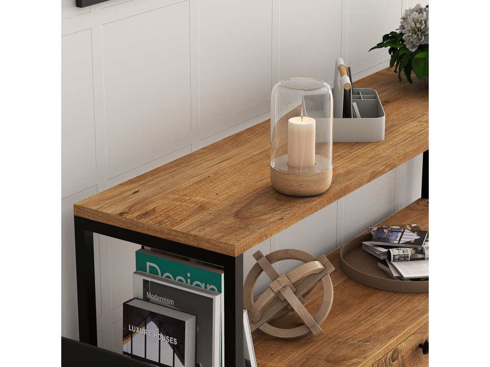 Credenza in legno "Nero" - 120 x 30 x 75 cm - Pino nero Atlantic