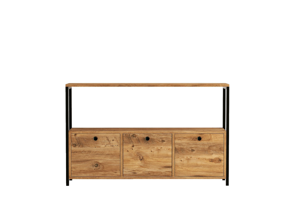 Credenza in legno "Nero" - 120 x 30 x 75 cm - Pino nero Atlantic