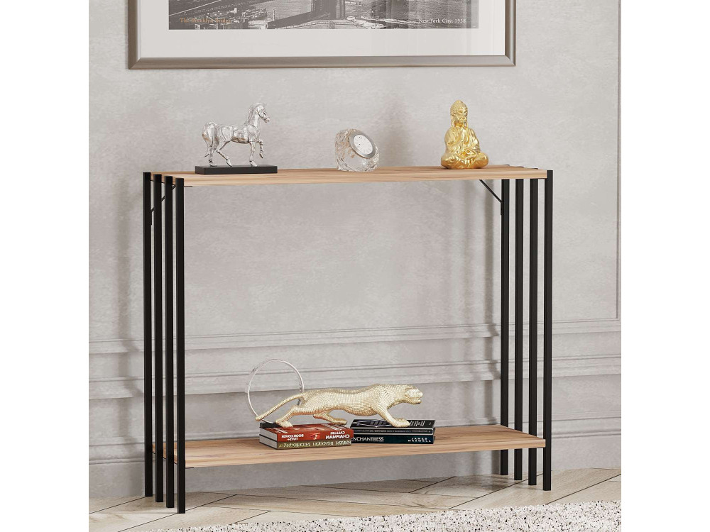 Consolle in legno "Verona" - 90 x 26 x 74 cm - Pino nero atlantico
