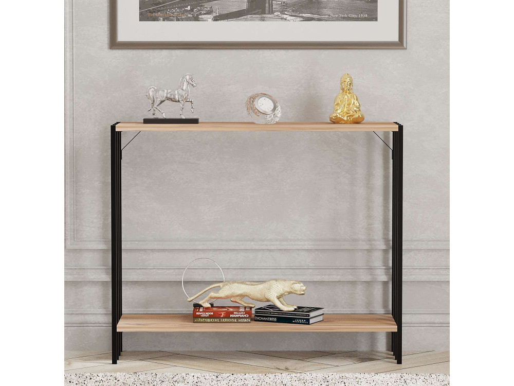 Consolle in legno "Verona" - 90 x 26 x 74 cm - Pino nero atlantico